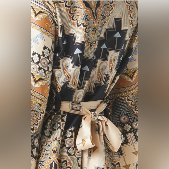 NWT MISA Twiggy Mini Dress Sz M Alhambra Mosaic Satin - Picture 6 of 12